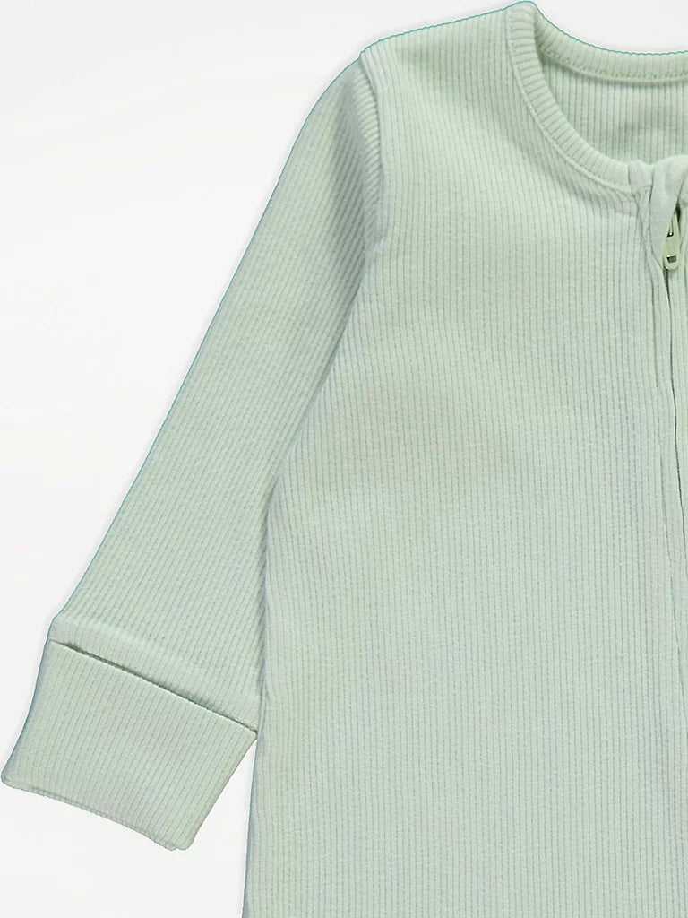 Pastel Ribbed Zip Fasten Sleepsuits 7 Pack