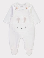 White Bunny Dungarees and Spotty Bodysuit Outfit