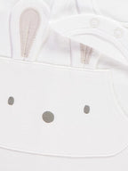 White Bunny Dungarees and Spotty Bodysuit Outfit