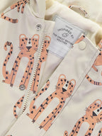 Jakna - Cream Cheetah Fleece Lined Hooded Fisherman Jacket