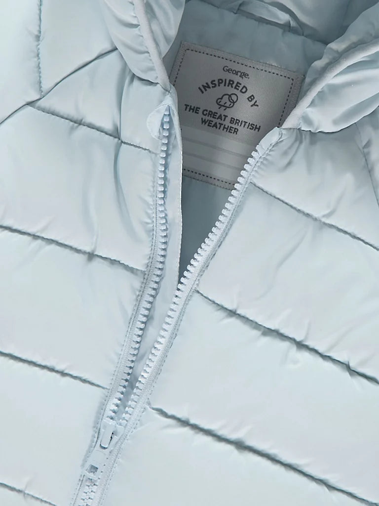 Jakna - Light Blue Padded Hooded Coat