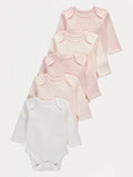 Set od 5 bodija - Pink Long Sleeve Bodysuits 5 Pack