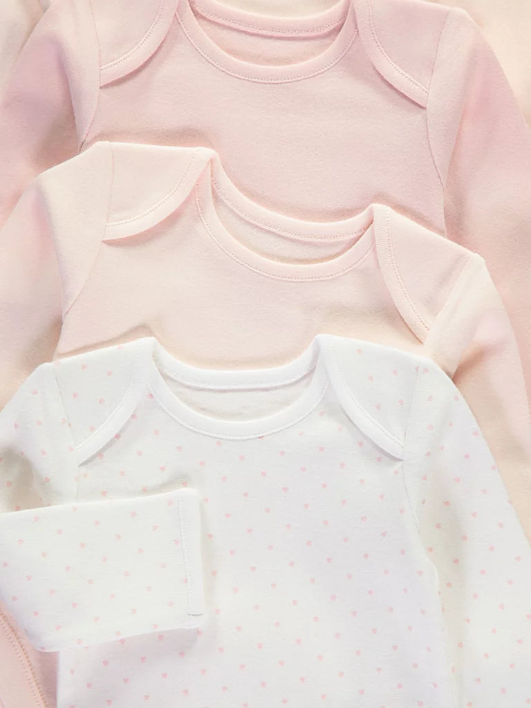 Set od 5 bodija - Pink Long Sleeve Bodysuits 5 Pack
