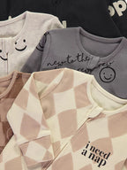 Neutral Smiles Zip Fasten Sleepsuits 5 Pack