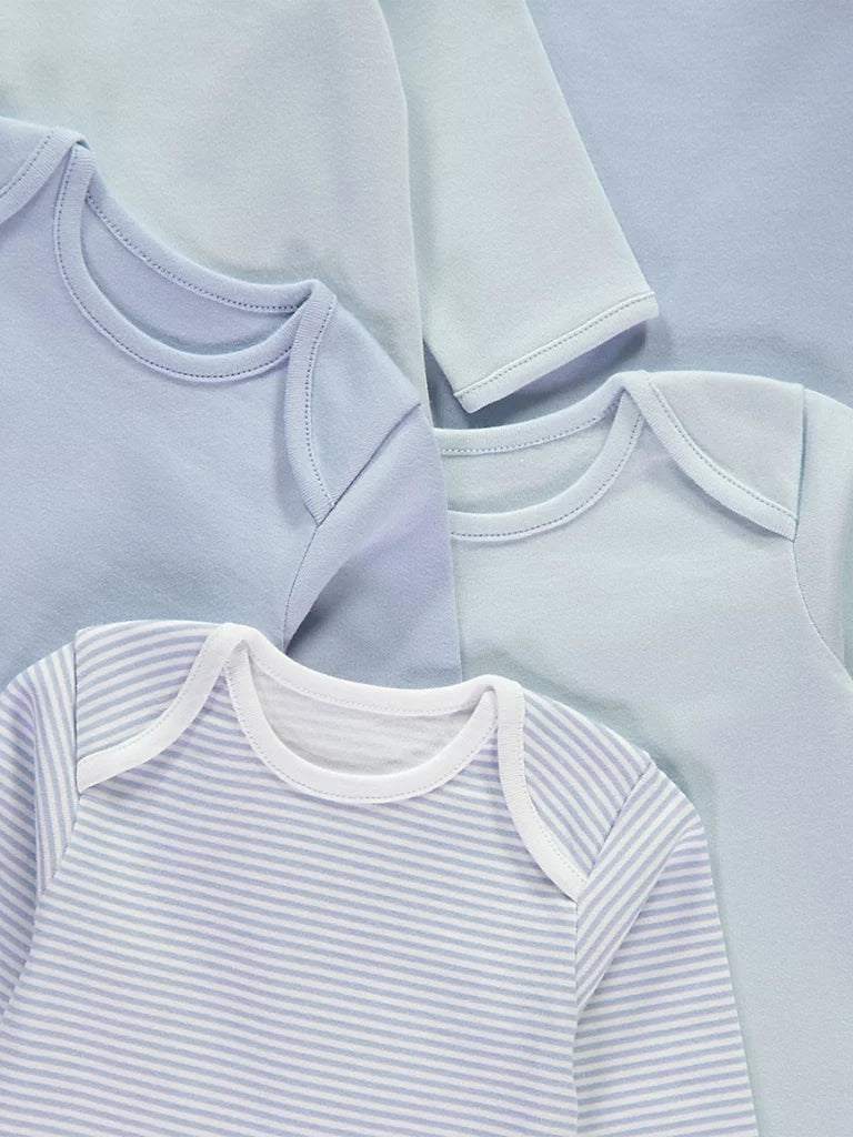 Set od 5 bodija - Blue Long Sleeve Bodysuits 5 Pack