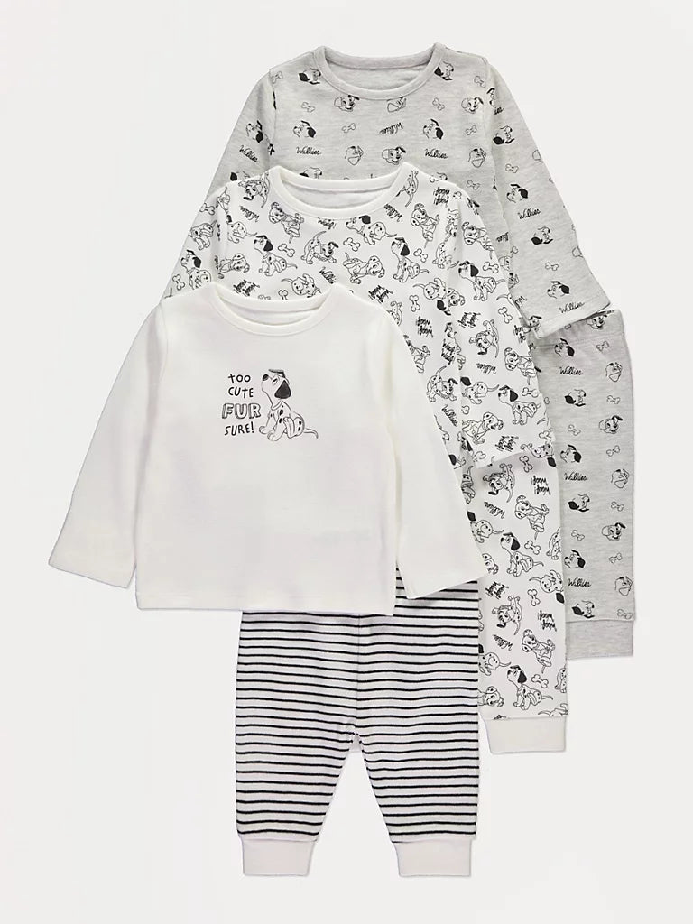 Disney 101 Dalmatians Long Sleeve Pyjamas 3 Pack