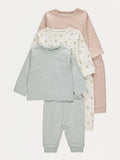 Pastel Floral Long Sleeve Pyjamas 3 Pack