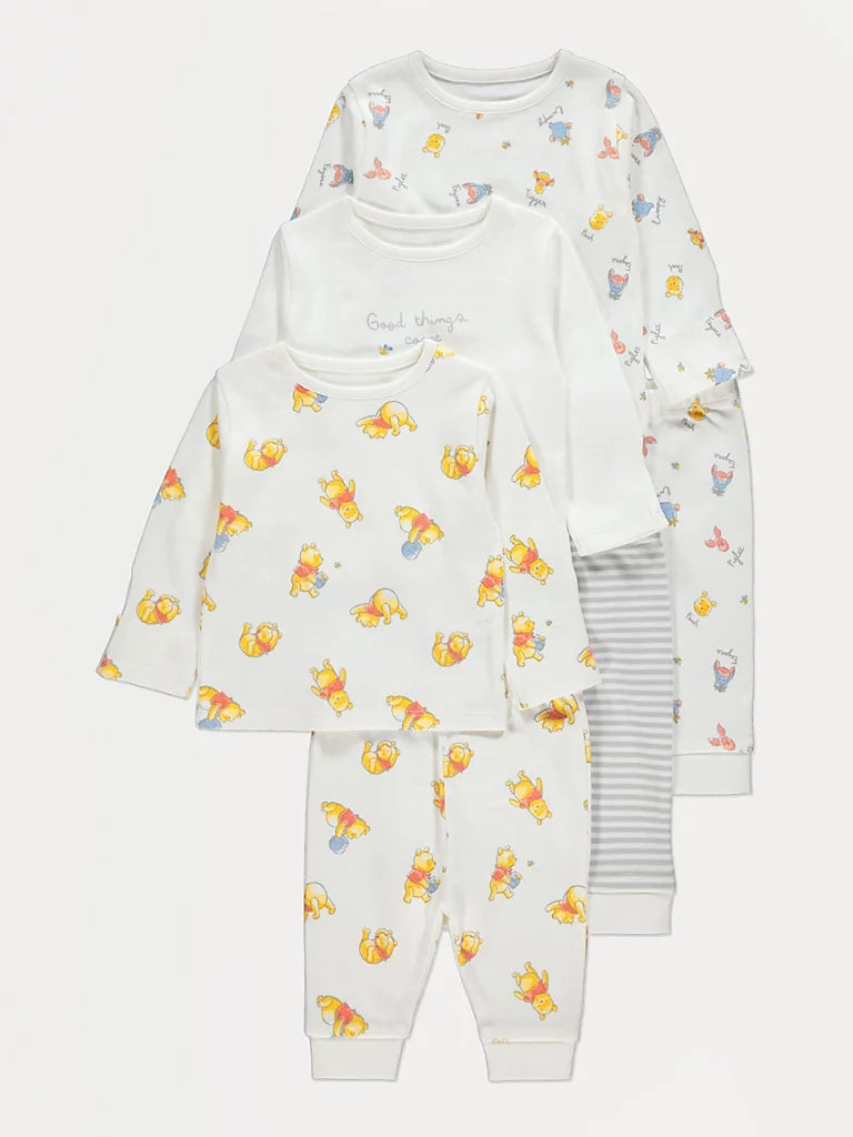 Disney Winnie the Pooh White Pyjamas 3 Pack