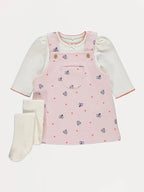 Disney Minnie Mouse Pinafore Bodysuit and Tights Outfit