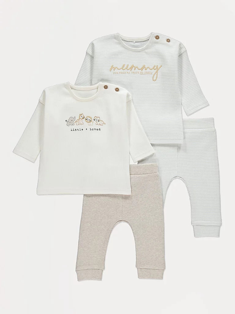 Little and Loved Top and Trousers Outfit 2 Pack