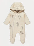 Skafander - Winnie the Pooh Cream Corduroy Hooded Pramsuit