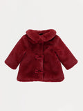 Jakna - Red Faux Fur Bow Jacket