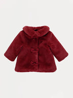 Jakna - Red Faux Fur Bow Jacket