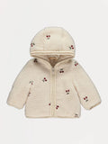 Jakna - Cream Cherry Embroidered Borg Jacket