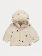 Jakna - Cream Cherry Embroidered Borg Jacket