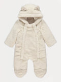 Skafander - Cream Hooded Faux Fur Snowsuit