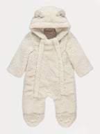 Skafander - Cream Hooded Faux Fur Snowsuit