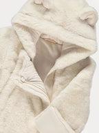 Skafander - Cream Hooded Faux Fur Snowsuit