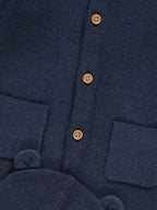 Navy Knitted All-In-One and Ear Hat Set