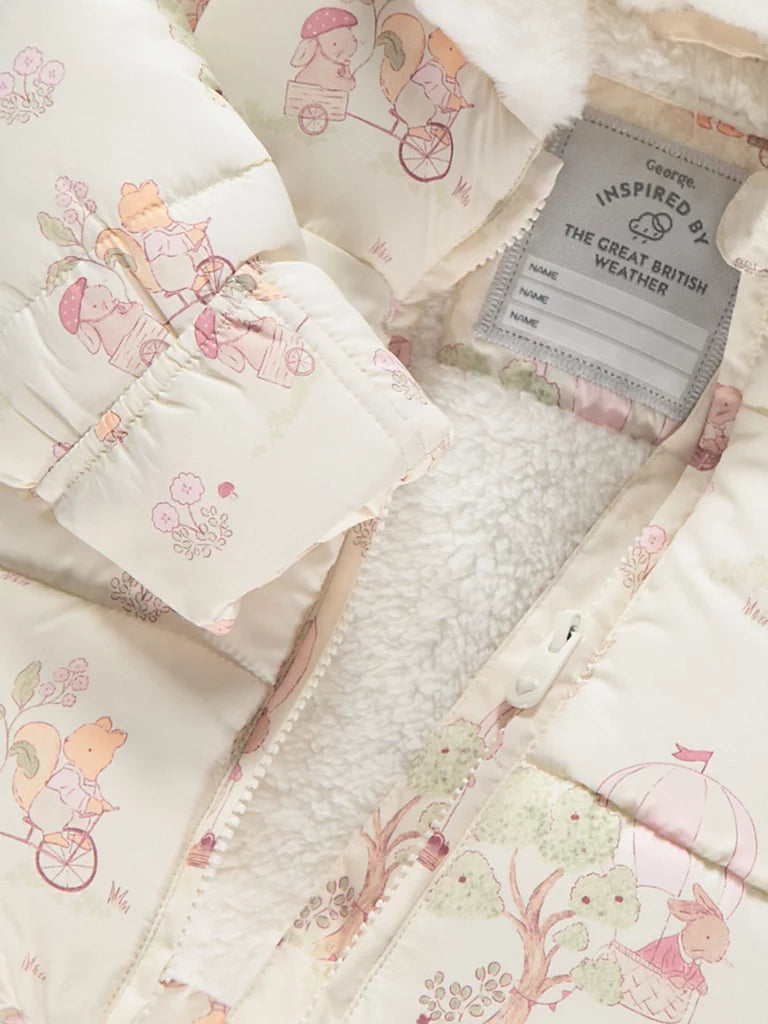 Jakna - Cream Mouse Garden Padded Coat