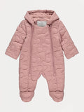 Skafander - Pink Cherry Quilted Hooded Snowsuit