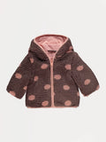 Jakna - Chocolate Polka Dot Hooded Borg Fleece