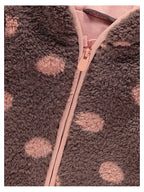 Jakna - Chocolate Polka Dot Hooded Borg Fleece