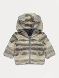 Jakna - Abstract Print Hooded Borg Fleece Jacket