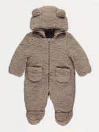 Skafander - Light Brown Borg Hooded Pramsuit