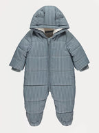 Skafander - Blue Striped Hooded Snowsuit