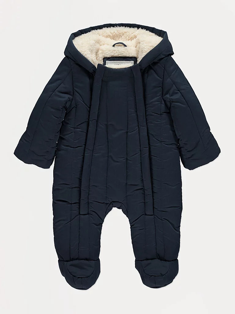 Skafander - Navy Borg Fleece Lined Quilted Snowsuit