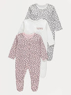 Set od 3 Spilhozne - Leopard Print Sleepsuits 3 Pack