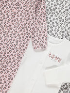 Set od 3 Spilhozne - Leopard Print Sleepsuits 3 Pack