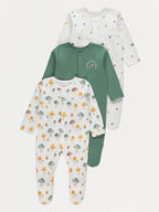 Little Acorn Long Sleeve Sleepsuits 3 Pack