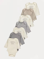 Set od 7 bodija - Neutral Mummy Daddy Long Sleeve Bodysuits 7 Pack