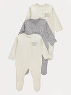 Set od 3 Spilhozne - Mummy and Daddy Sleepsuits 3 Pack