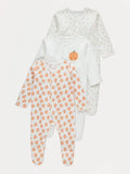 Set od 3 Spilhozne - White Pumpkin Sleepsuits