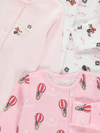 Set od 3 Spilhozne - Disney Minnie Mouse Pink Sleepsuits 3 Pack