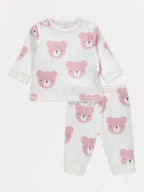White Teddy Bear Fleece Pyjamas