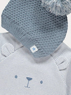 Blue Striped Bear All in One with Hat