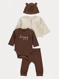 Happy Bodysuit Cardigan Trousers and Hat Outfit