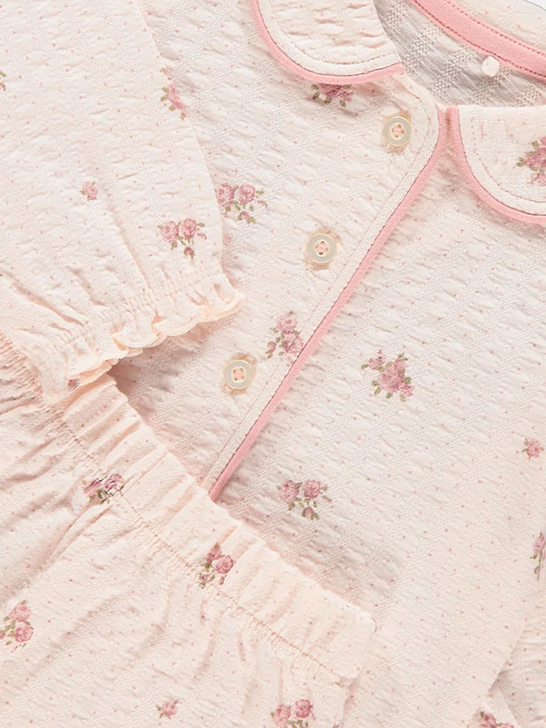 Pink Ditsy Floral Shirt Pyjamas