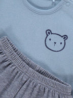 Blue Bear Embroidery Soft Touch Jumper and Joggers Outfit