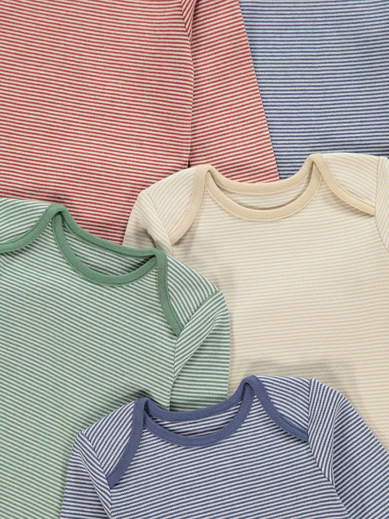 Set od 5 bodija - Striped Long Sleeve Bodysuits 5 Pack
