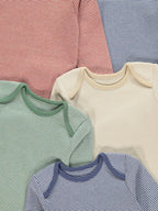 Set od 5 bodija - Striped Long Sleeve Bodysuits 5 Pack