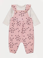 Pink Flower Dungarees and Bodysuit Outfit