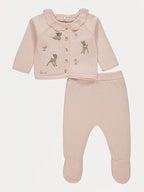 Disney Bambi Pink Knitted Cardigan and Leggings Outfit