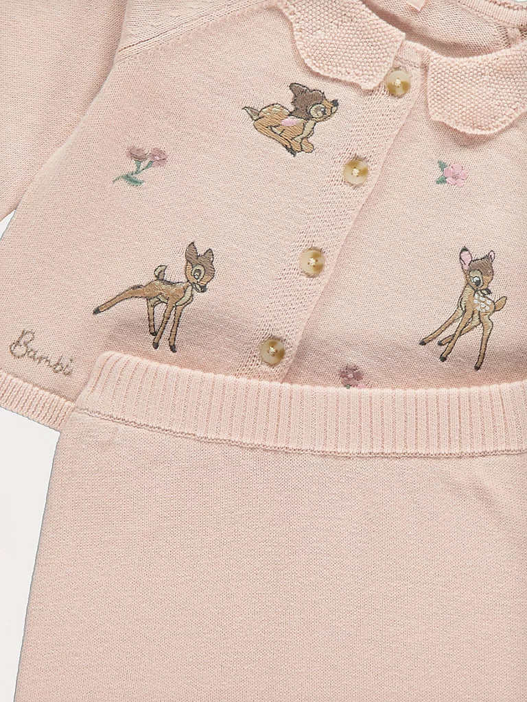 Disney Bambi Pink Knitted Cardigan and Leggings Outfit