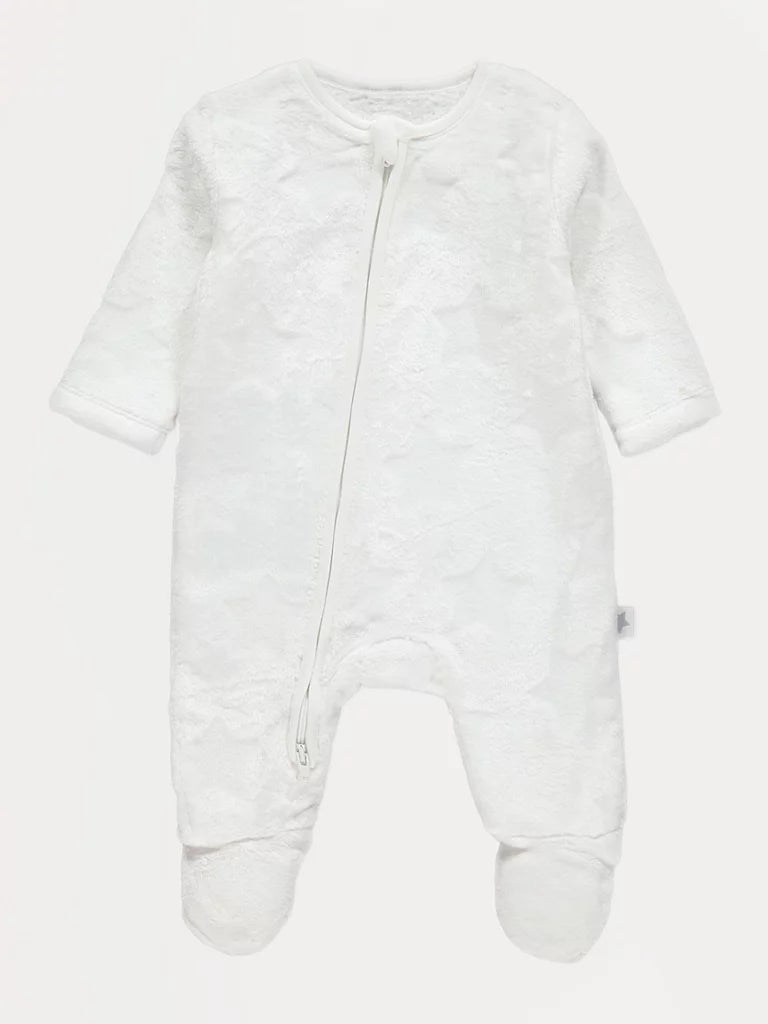 White Star Fleece Zip Fasten Sleepsuit