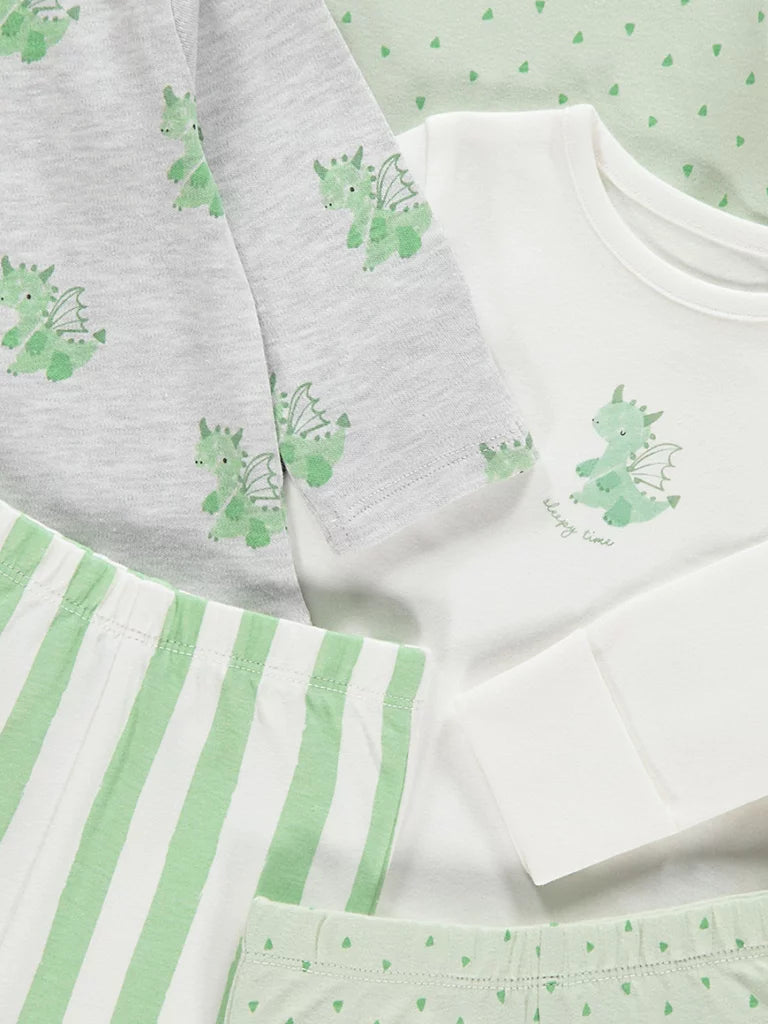 Dragon Striped Pyjamas 3 Pack